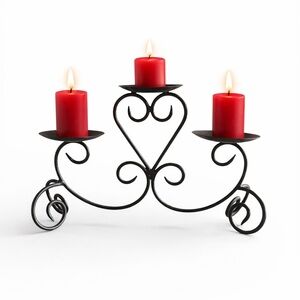 Scrollwork Iron Pillar Candle Holder